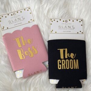 NWT Set of 2‎  Can Holders - The Boss & The Groom